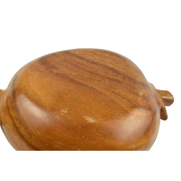 Vintage Monkey Pod Pineapple Wooden Bowl Salad Set 7 Pieces Tiki Beach - Picture 4 of 11